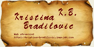 Kristina Bradilović vizit kartica